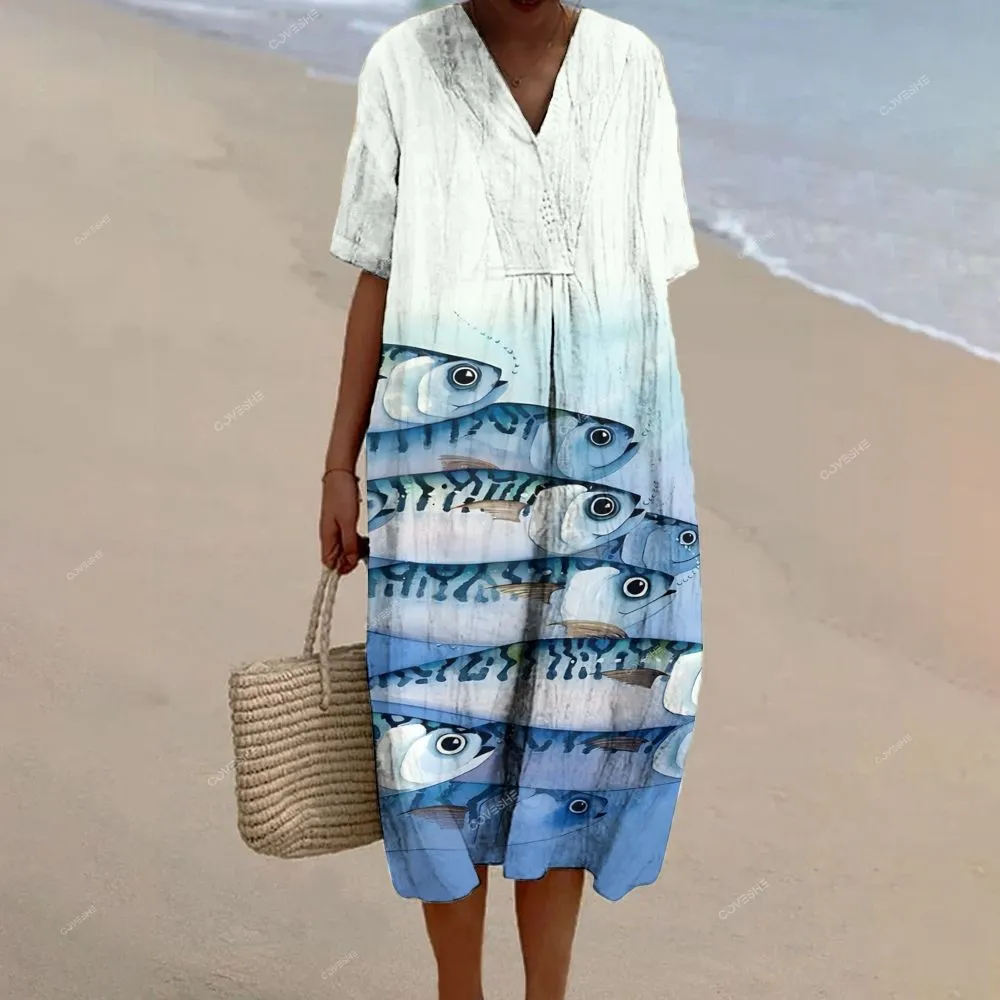 Women's Casual Gradient Sardines Printed Pants