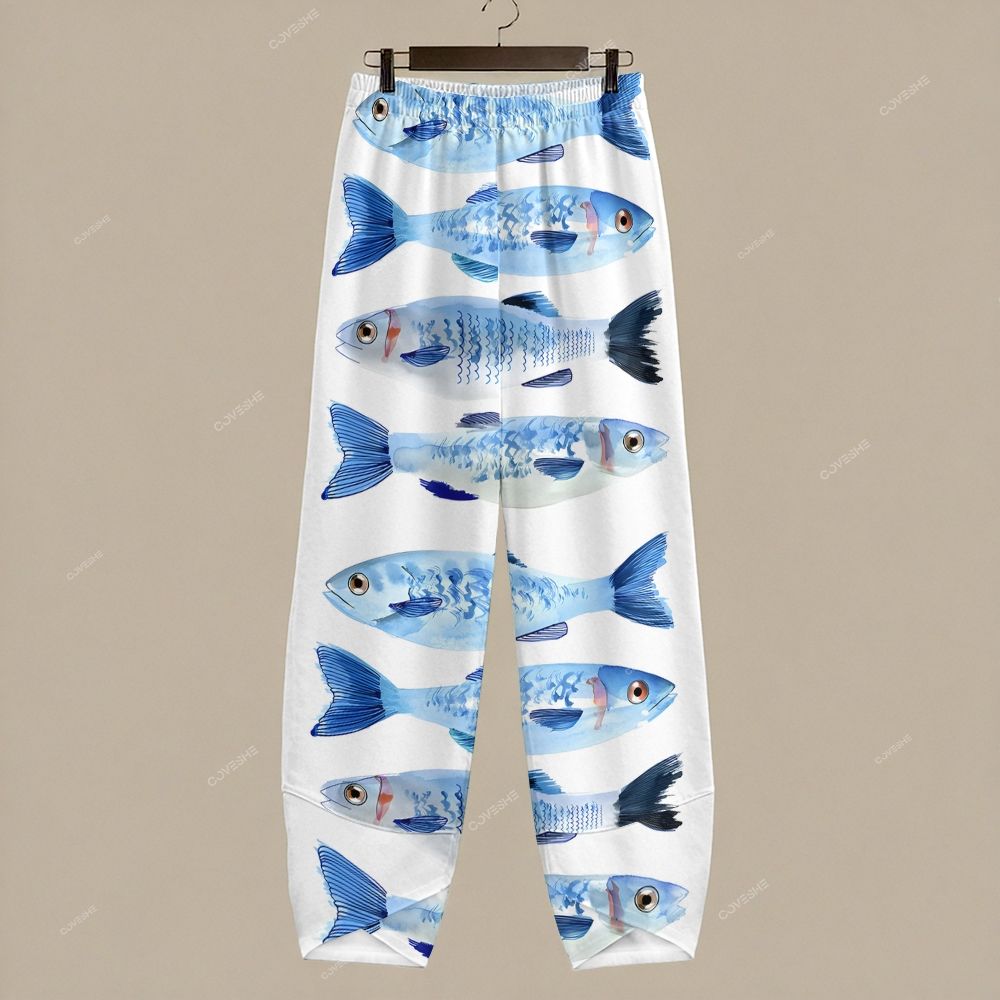 Women's Casual Sardines Printed Pants