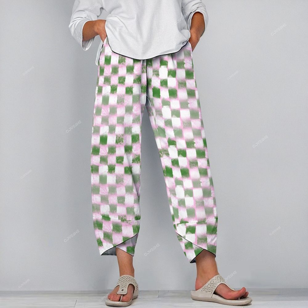 Women's Casual Geometric Square Printed Pants