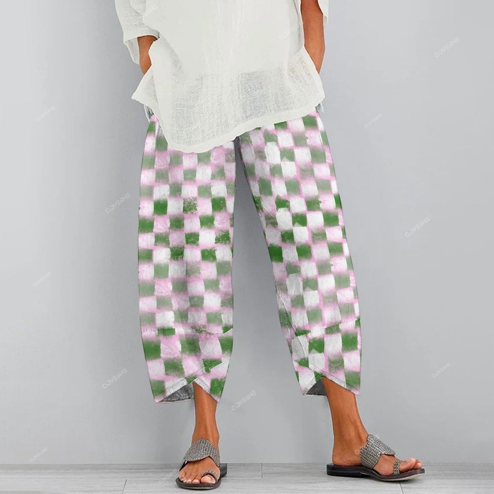 Women's Casual Geometric Square Printed Pants