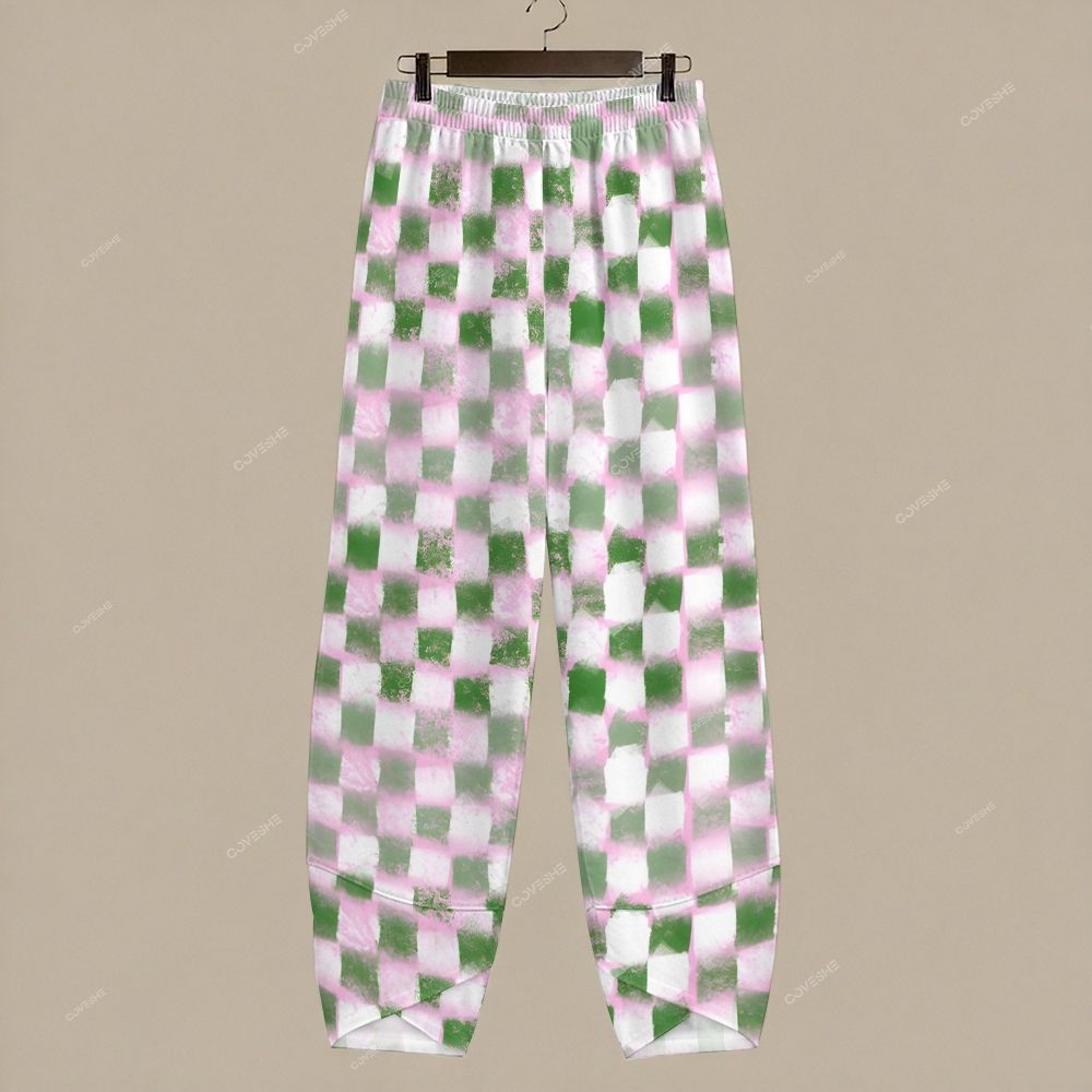 Women's Casual Geometric Square Printed Pants