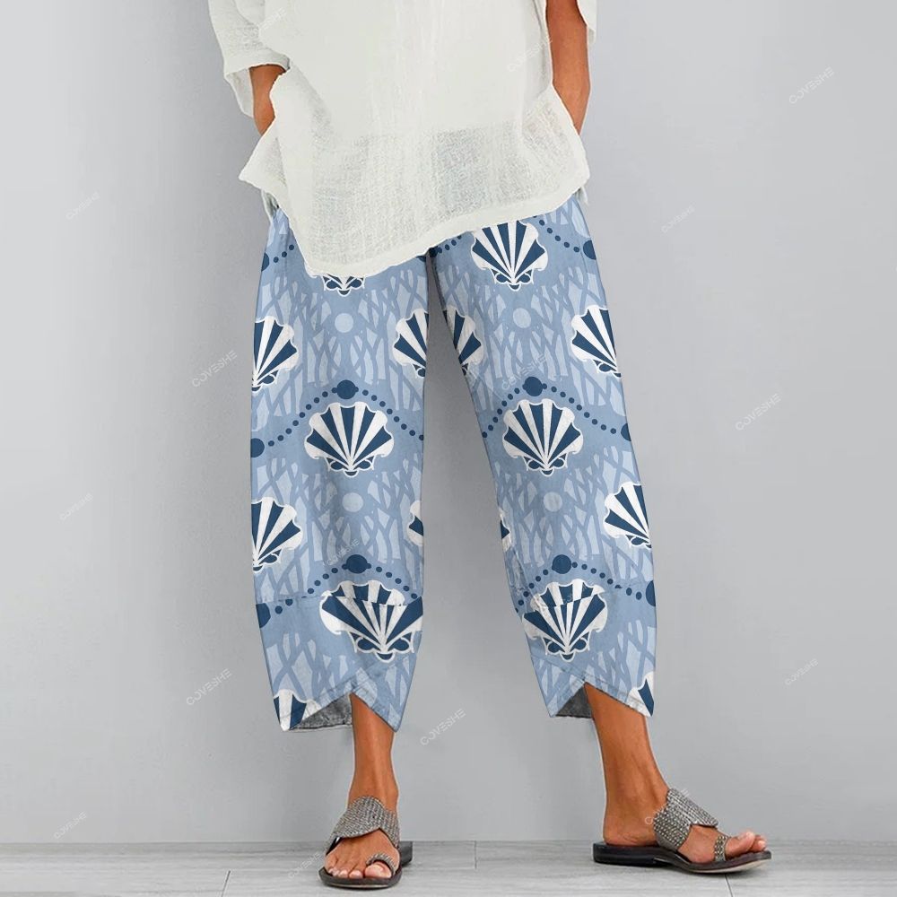 Women's Casual Cartoon Vintage Shell Printed Pants