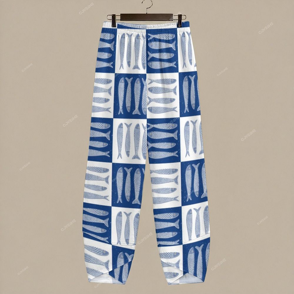 Women's Casual Sardines Printed Pants
