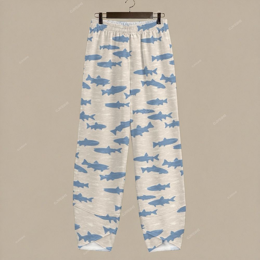 Women's Casual Cartoon Fish Printed Pants