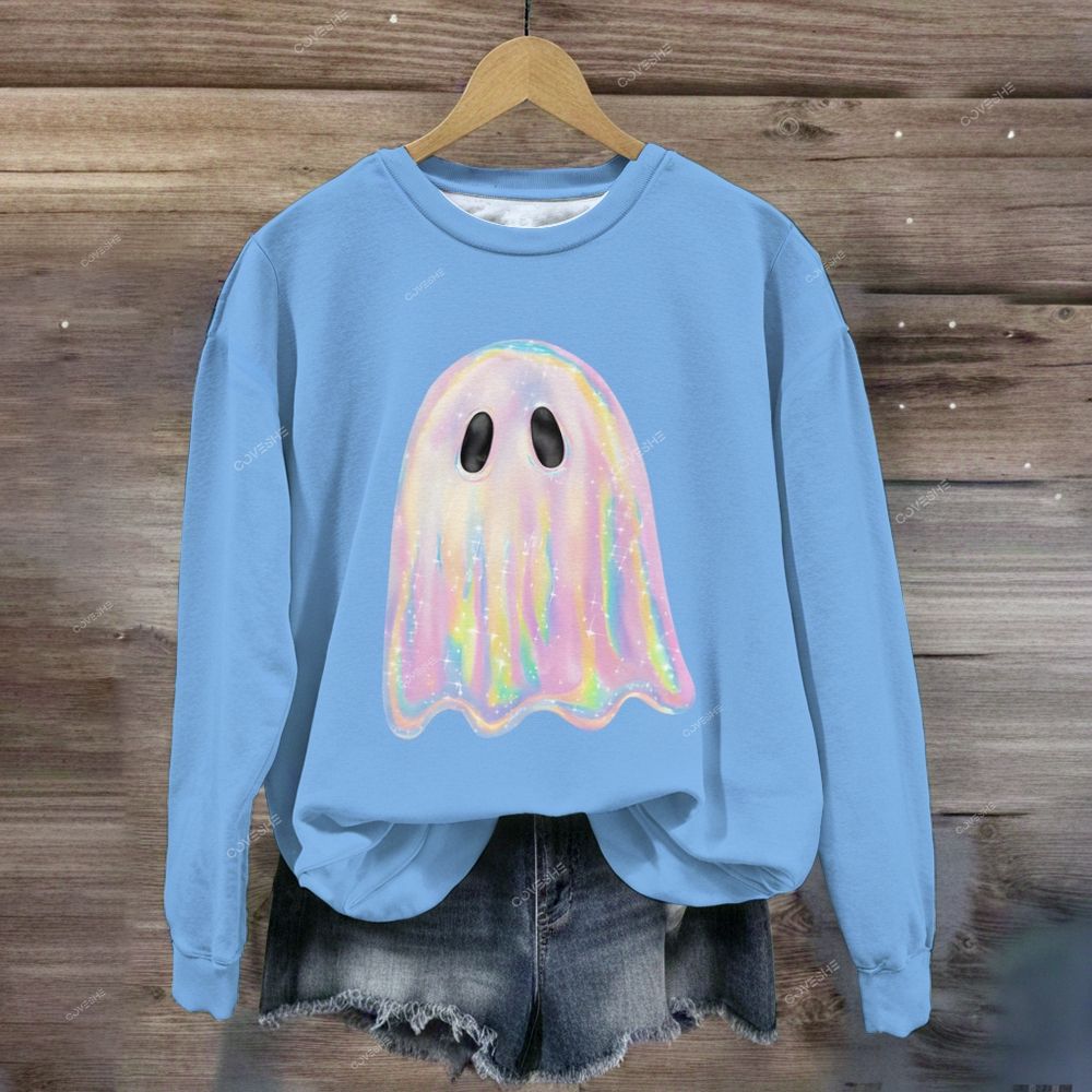 Unisex Ghost Halloween Printed Sweatshirt