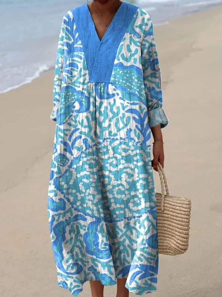 Women's Coral and Crab Art Print Dress