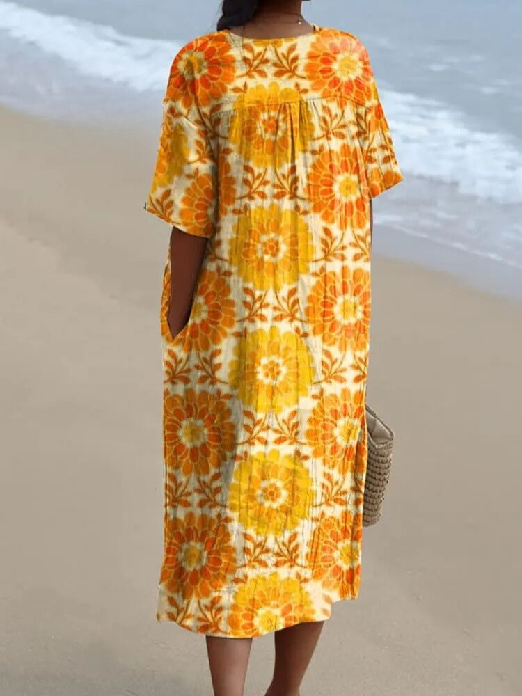 Women's  Flower  Art Print  Casual Dress