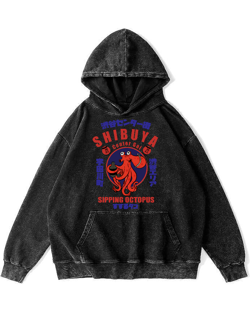 Shibuya Center Street Octopus Vintage Washed Hoodie