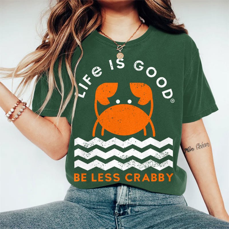 100% Cotton Women's LIFE IS GOOD Art Print Casual T-Shirt