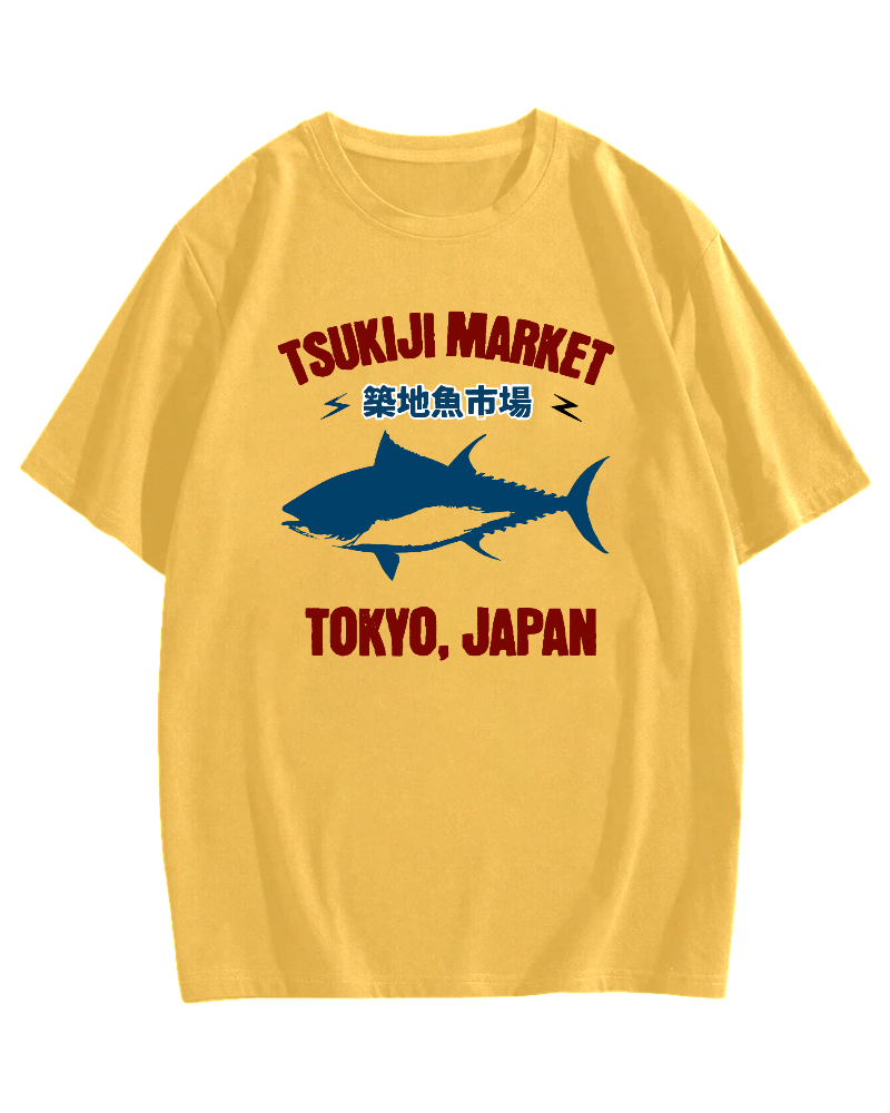 Seafood and Fish Market Cotton casual T-shirt