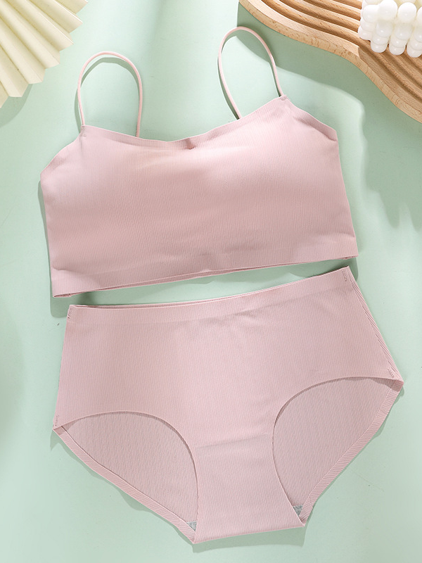 Ice Silk Tube Top Split Suit (with Pad)