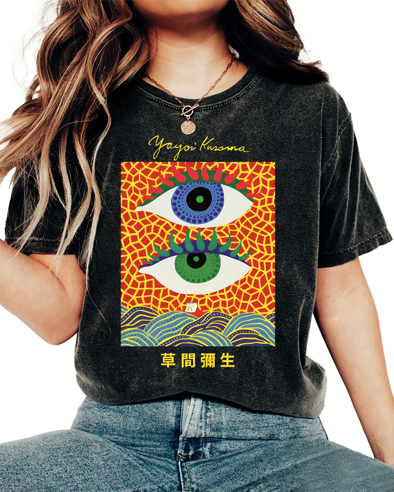 Yayoi Kusama's Abstract Eye Art Vintage Washed T-shirt