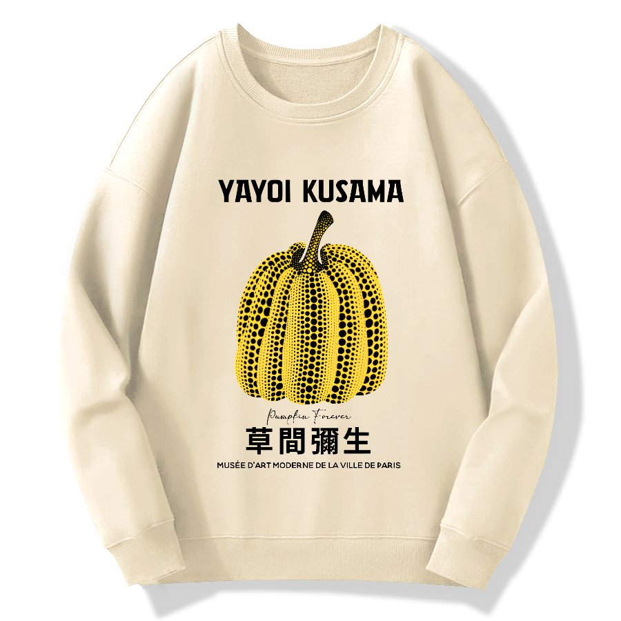 Yayoi Kusama Pumpkin Art Cotton Pullover Sweatshirt