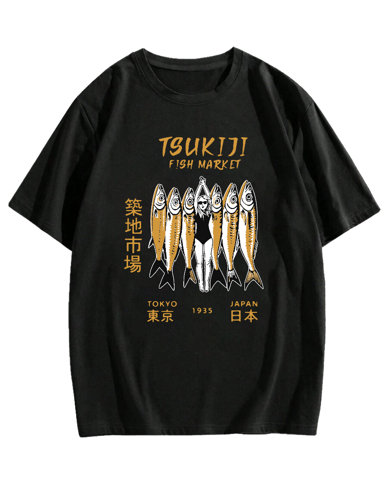 Tokyo Seafood Tsukiji Market Cotton casual T-shirt