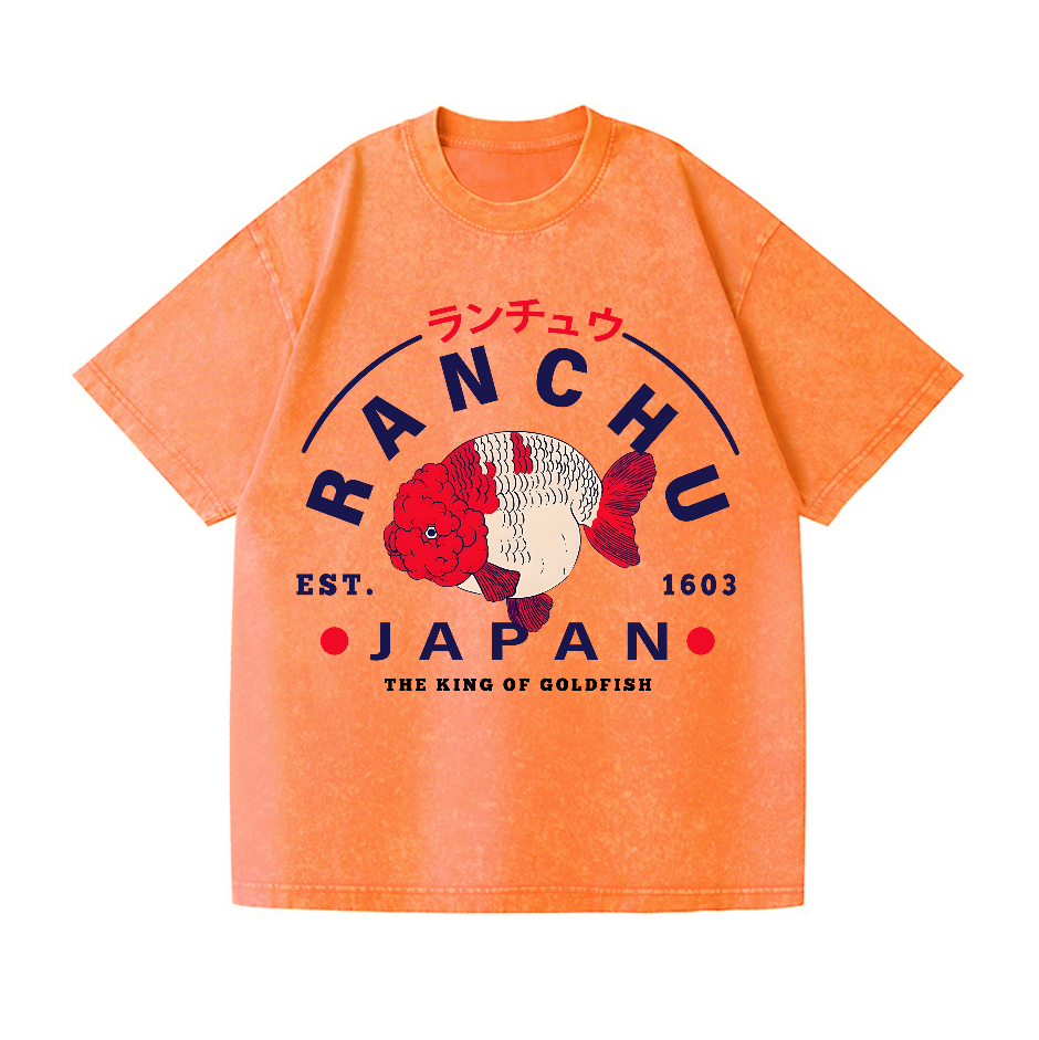 Ranchu, the King of Goldfish Vintage Wash Japanese Design T-Shirt