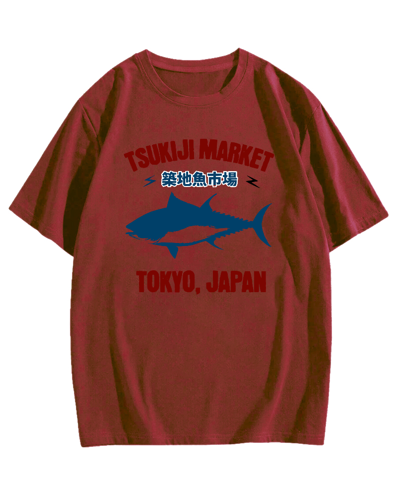 Seafood and Fish Market Cotton casual T-shirt