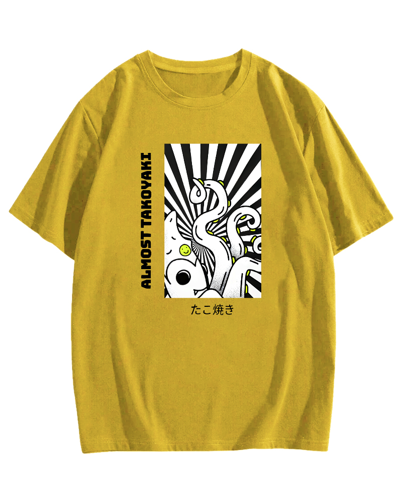 Fun Japanese Octopus Cotton casual T-shirt