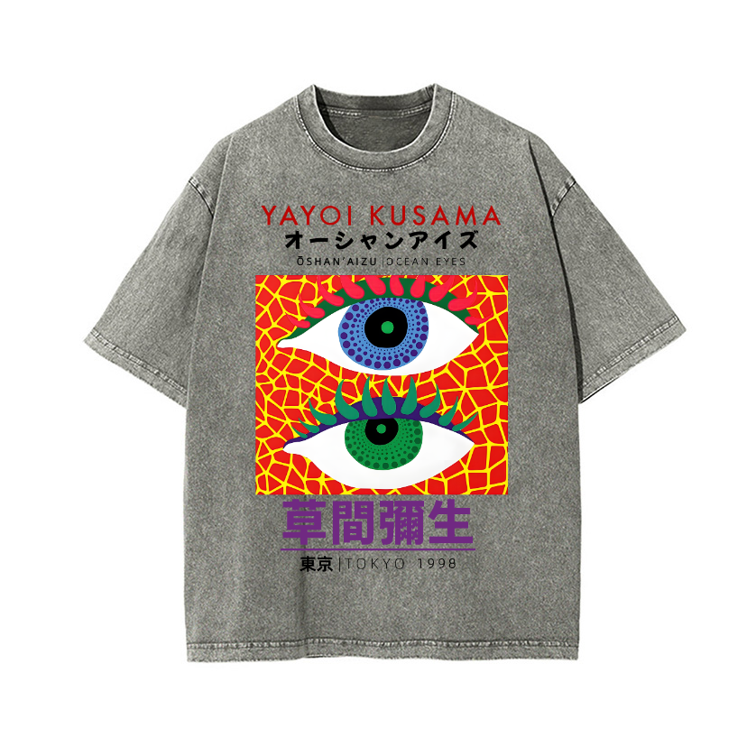 Yayoi Kusama Vintage Wash Japanese Design T-Shirt