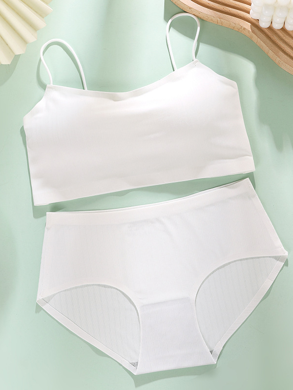 Ice Silk Tube Top Split Suit (with Pad)