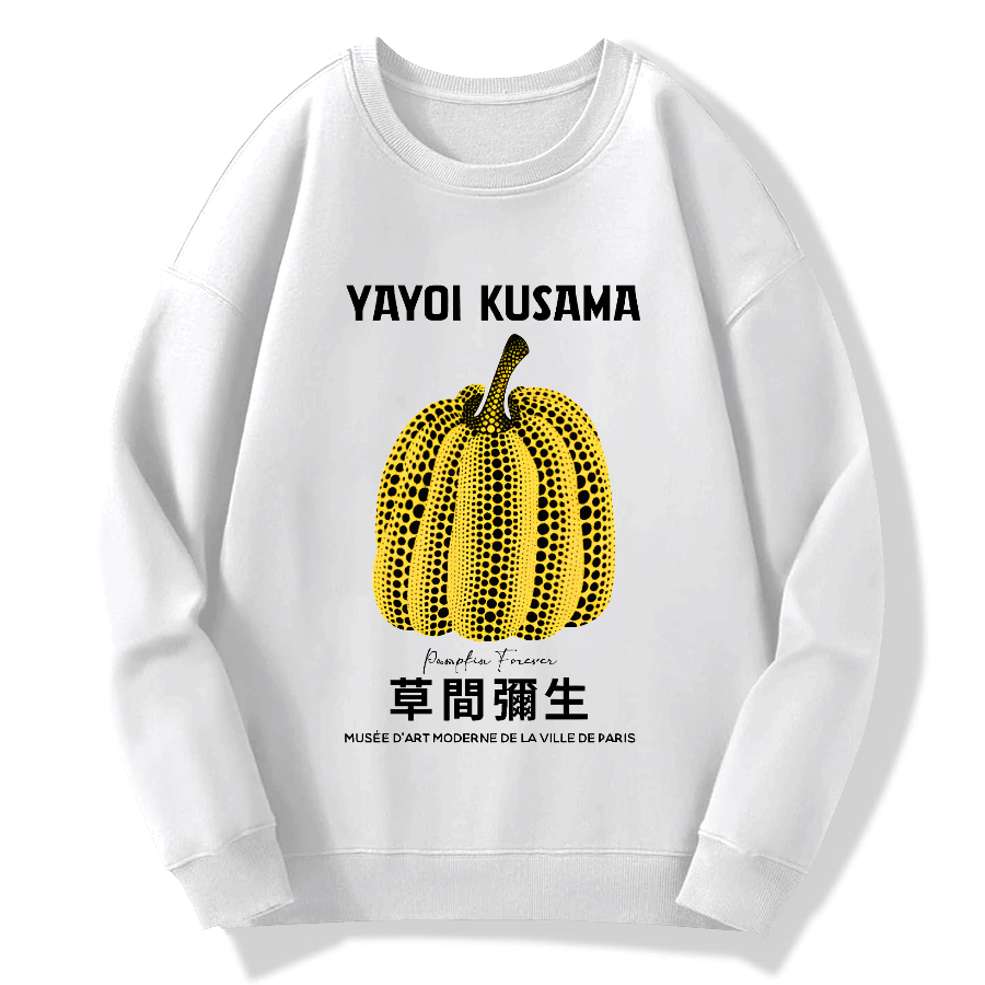 Yayoi Kusama Pumpkin Art Cotton Pullover Sweatshirt