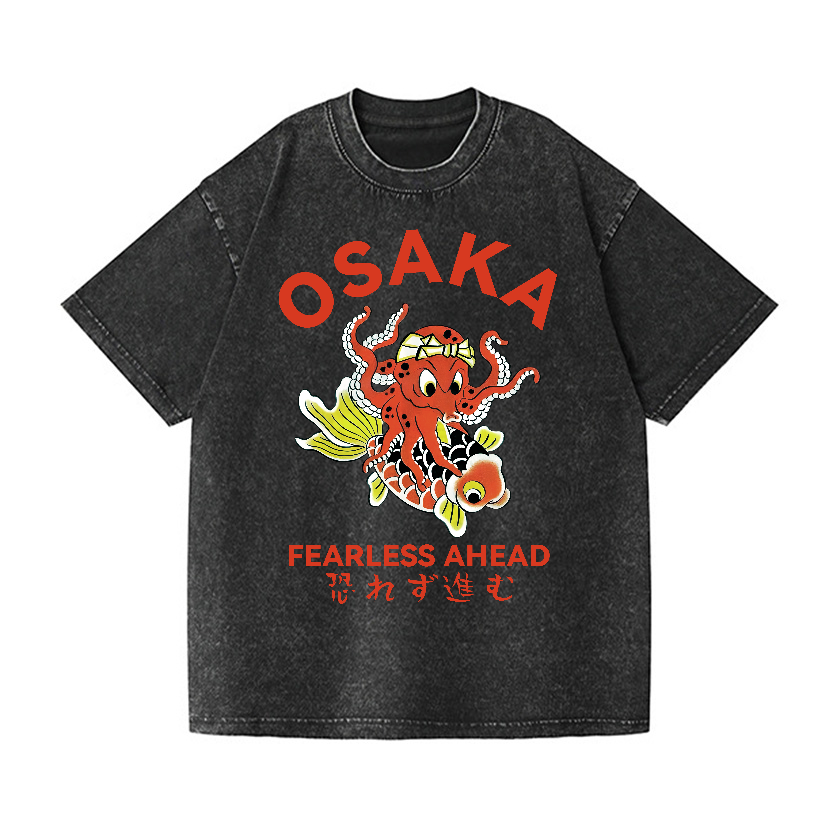 Osaka Octopus Vintage Wash Japanese Design T-Shirt