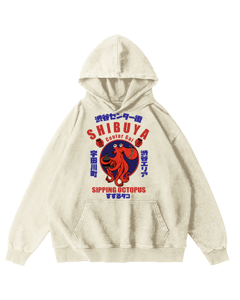Shibuya Center Street Octopus Vintage Washed Hoodie