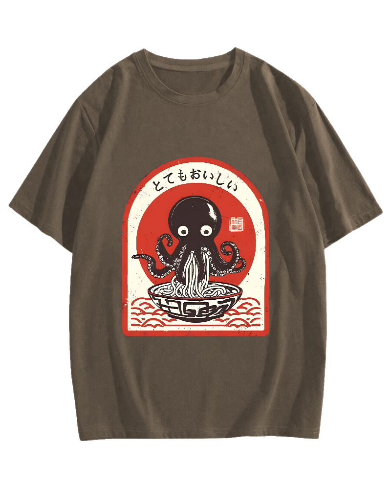 Ramen Lover Octopus Cotton casual T-shirt