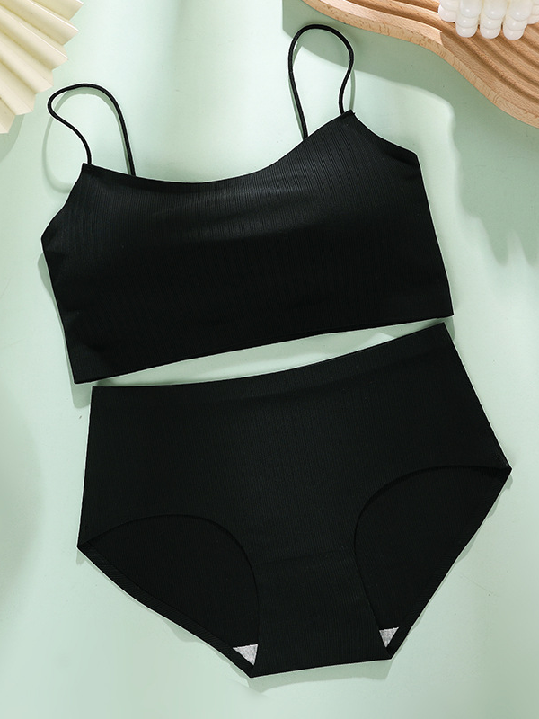 Ice Silk Tube Top Split Suit (with Pad)