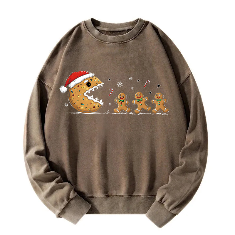 Christmas Gingerbread Cookies Washed Sweatshirt