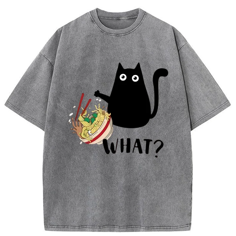   Naughty Cat Japan Washed T-Shirt