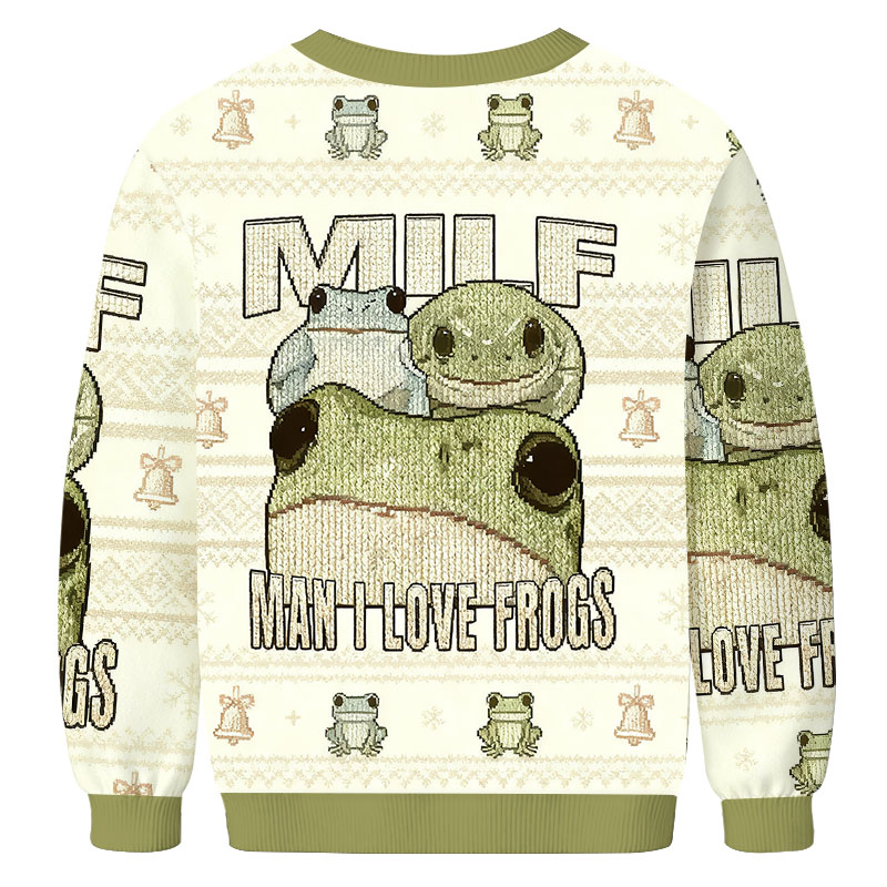 Man I Love Frogs Christmas Ugly Sweatshirt