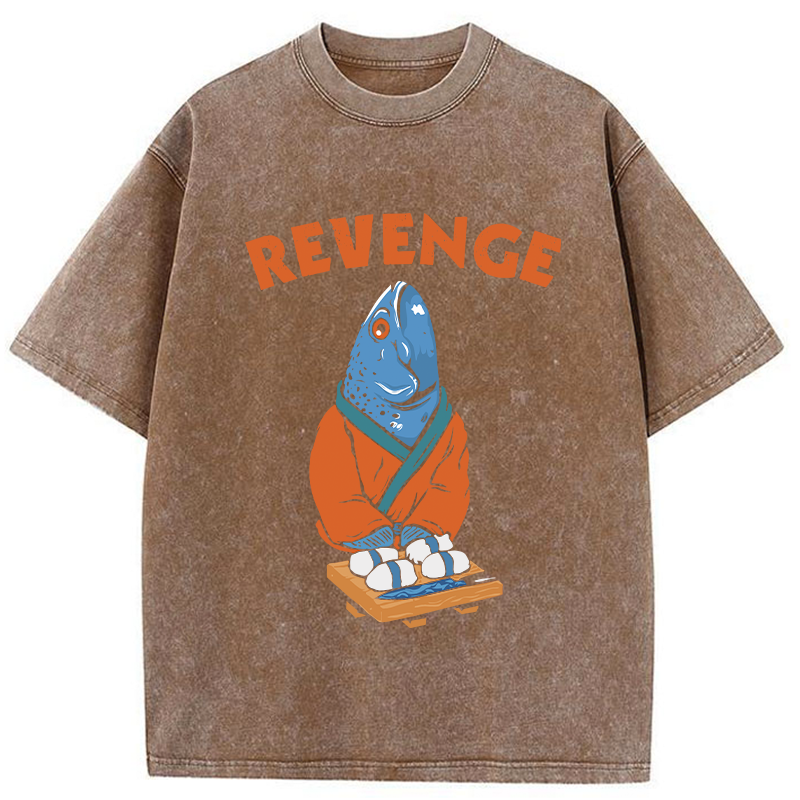 Retro Revenge Fish Washed T-Shirt