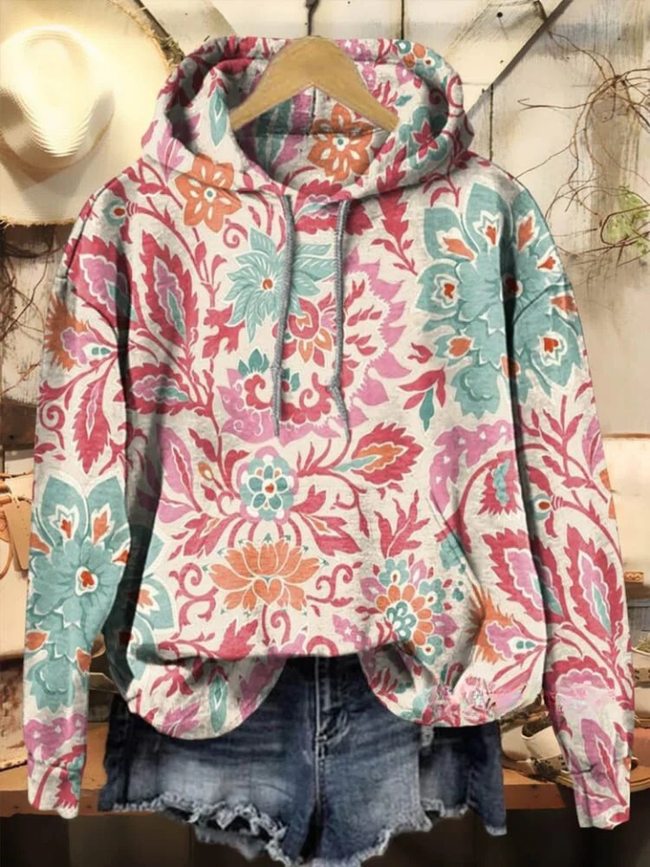 Vintage Flowers Art Print Casual Hoodie