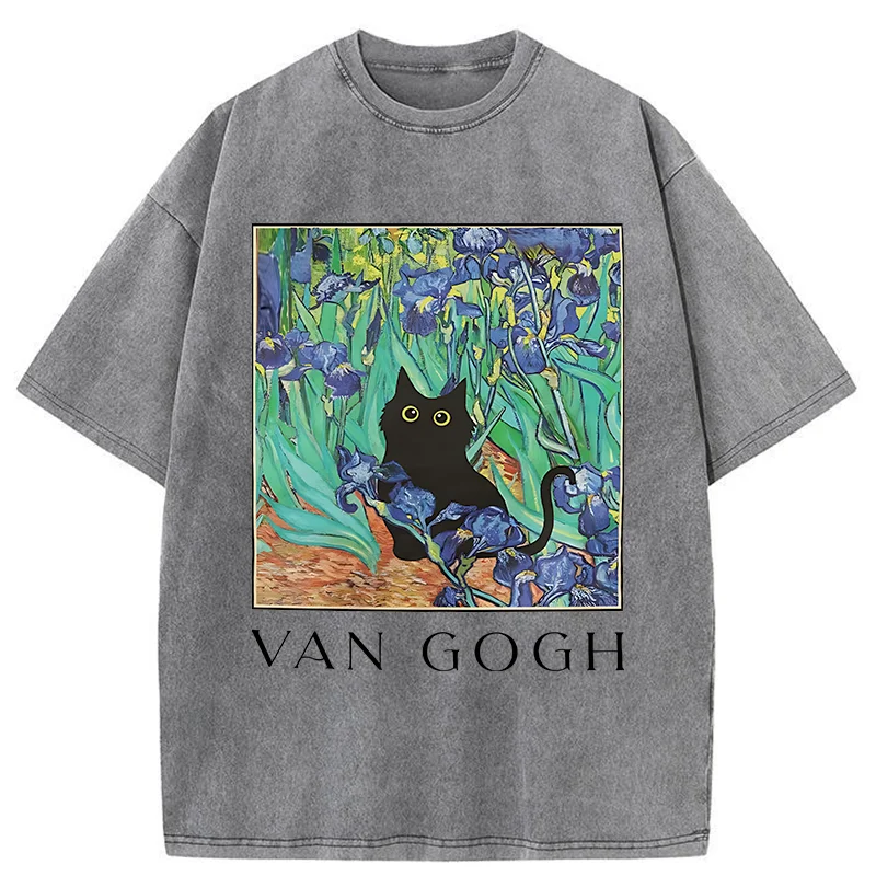   Van Gogh's Cat Japan Washed T-Shirt