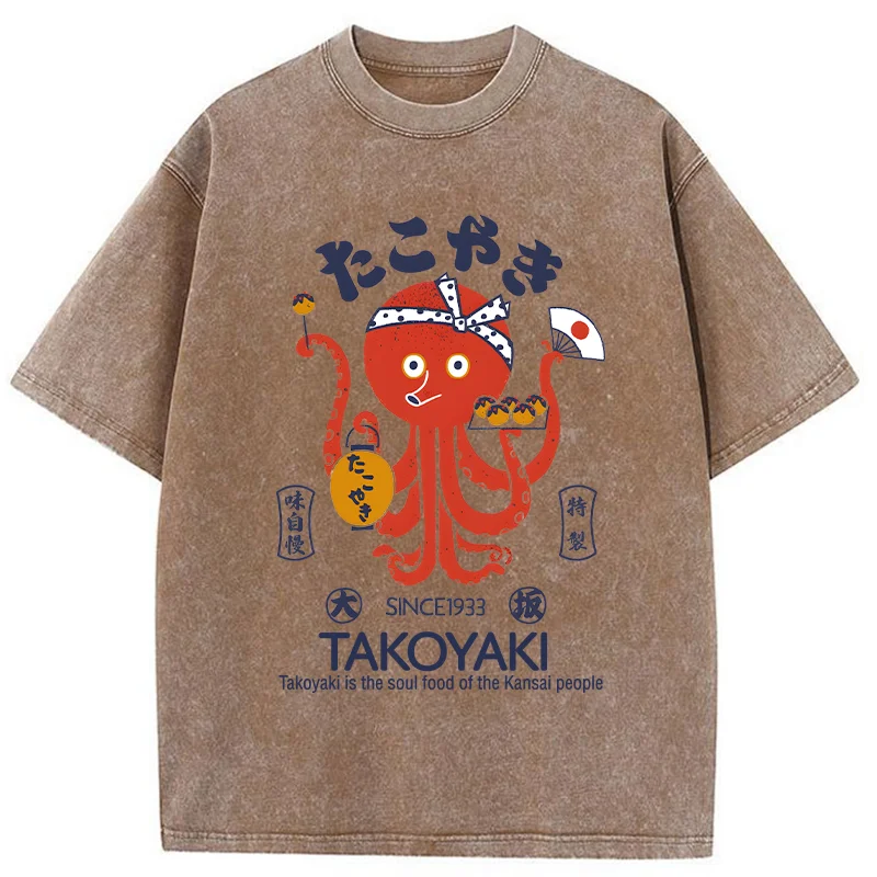   Delicious Takoyaki Washed T-Shirt