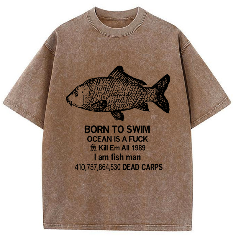 Born To Swim Washed T-Shirt