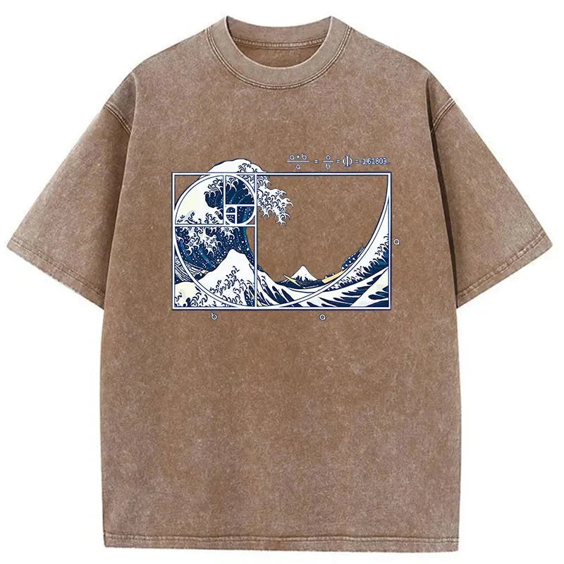 Ukiyoe Waves Japan Washed T-Shirt