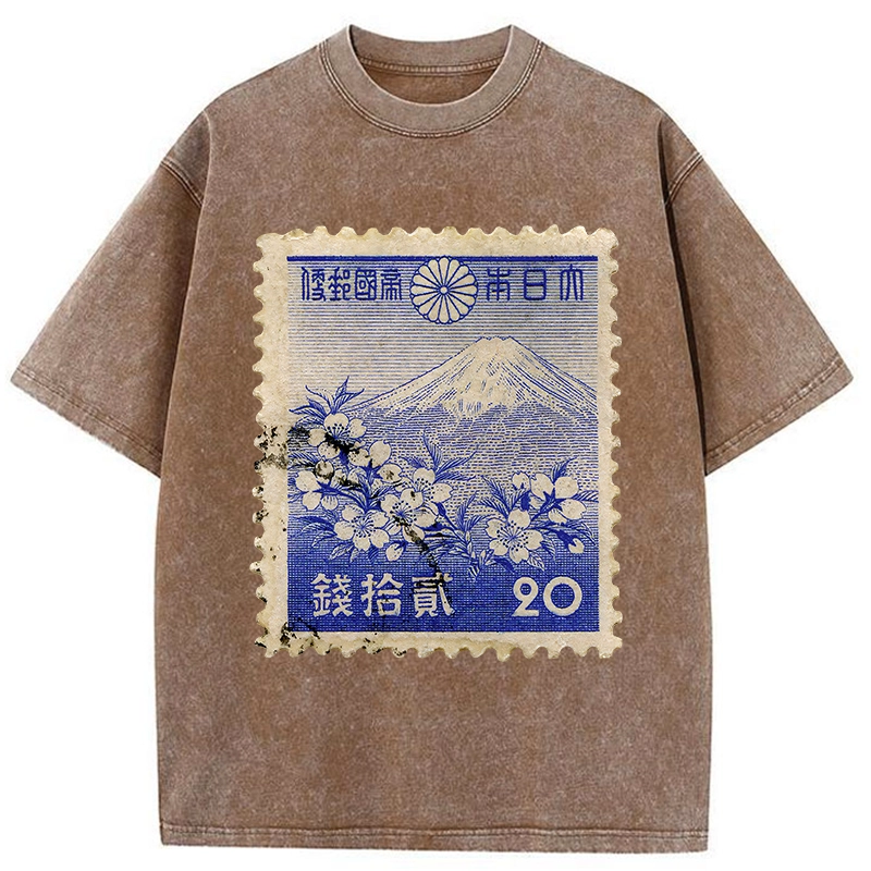 Japan Vintage Stamp Washed T-Shirt