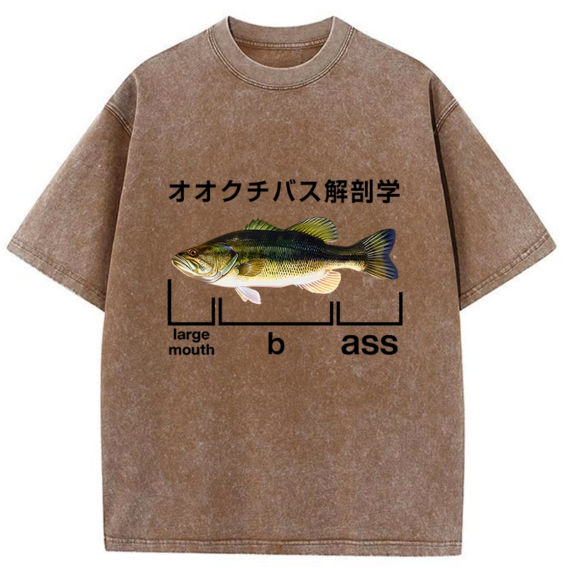Largemouth Bass Anatomy Washed T-Shirt