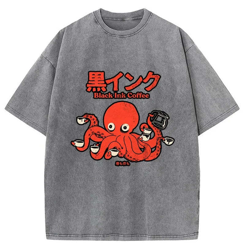 Black Ink Coffee Japanese Washed T-Shirt