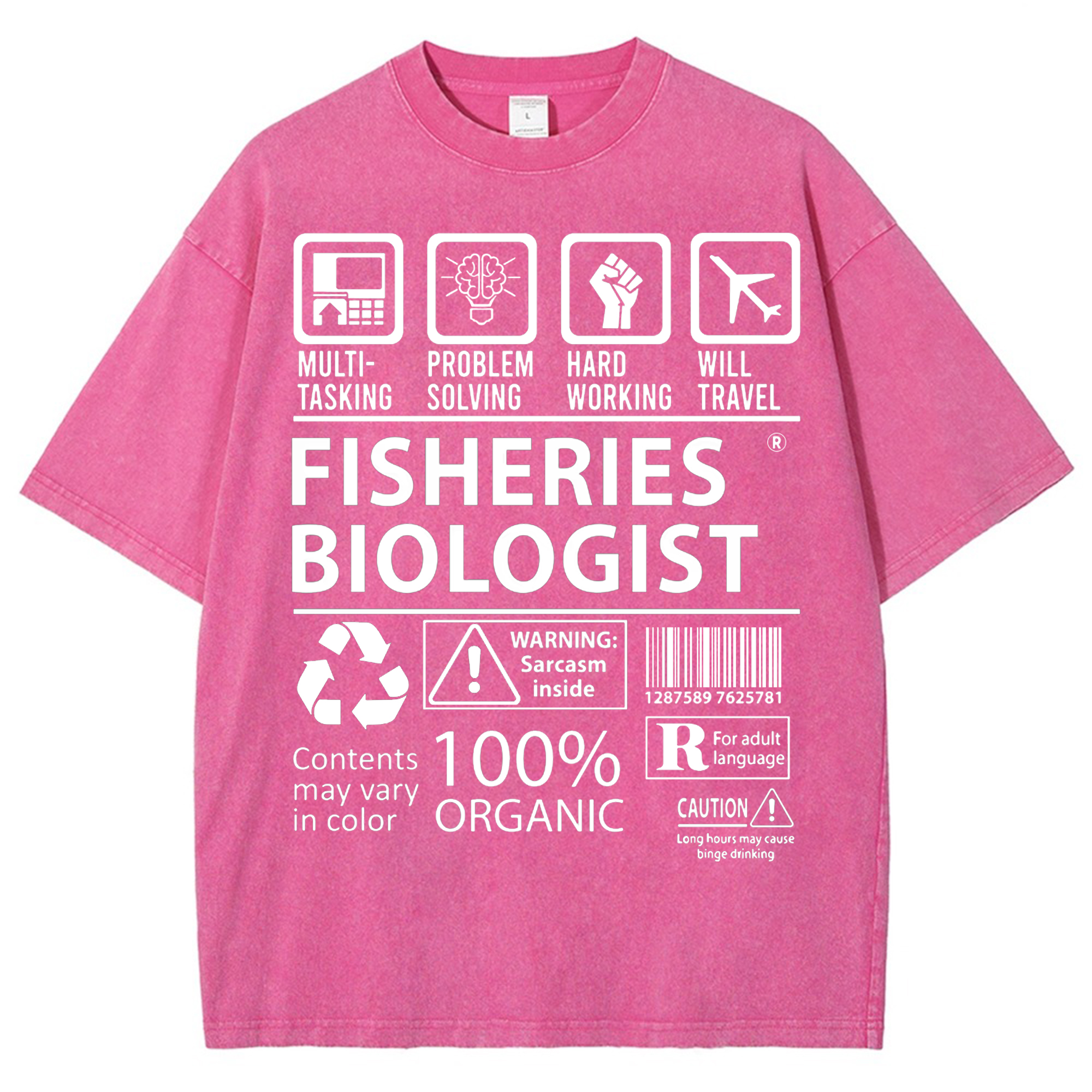 Unisex Fisheries Biologist Printed Washed Tee