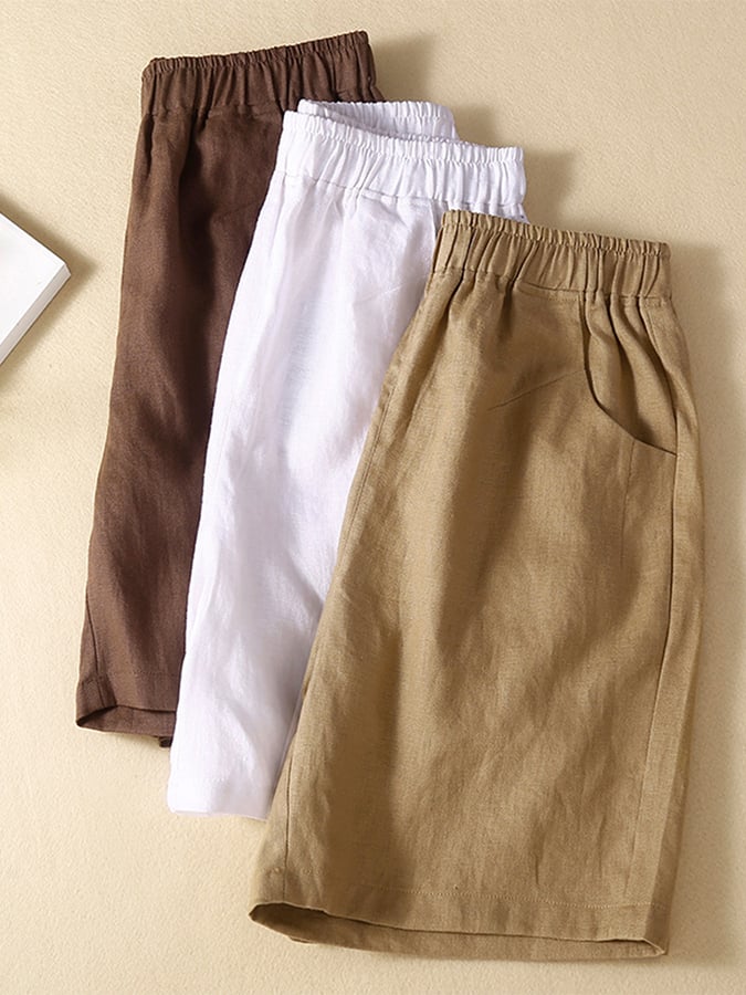 Elastic Waist Loose Wide Leg Shorts