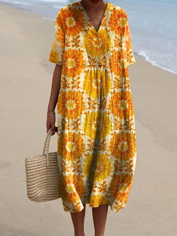 Women's  Flower  Art Print  Casual Dress