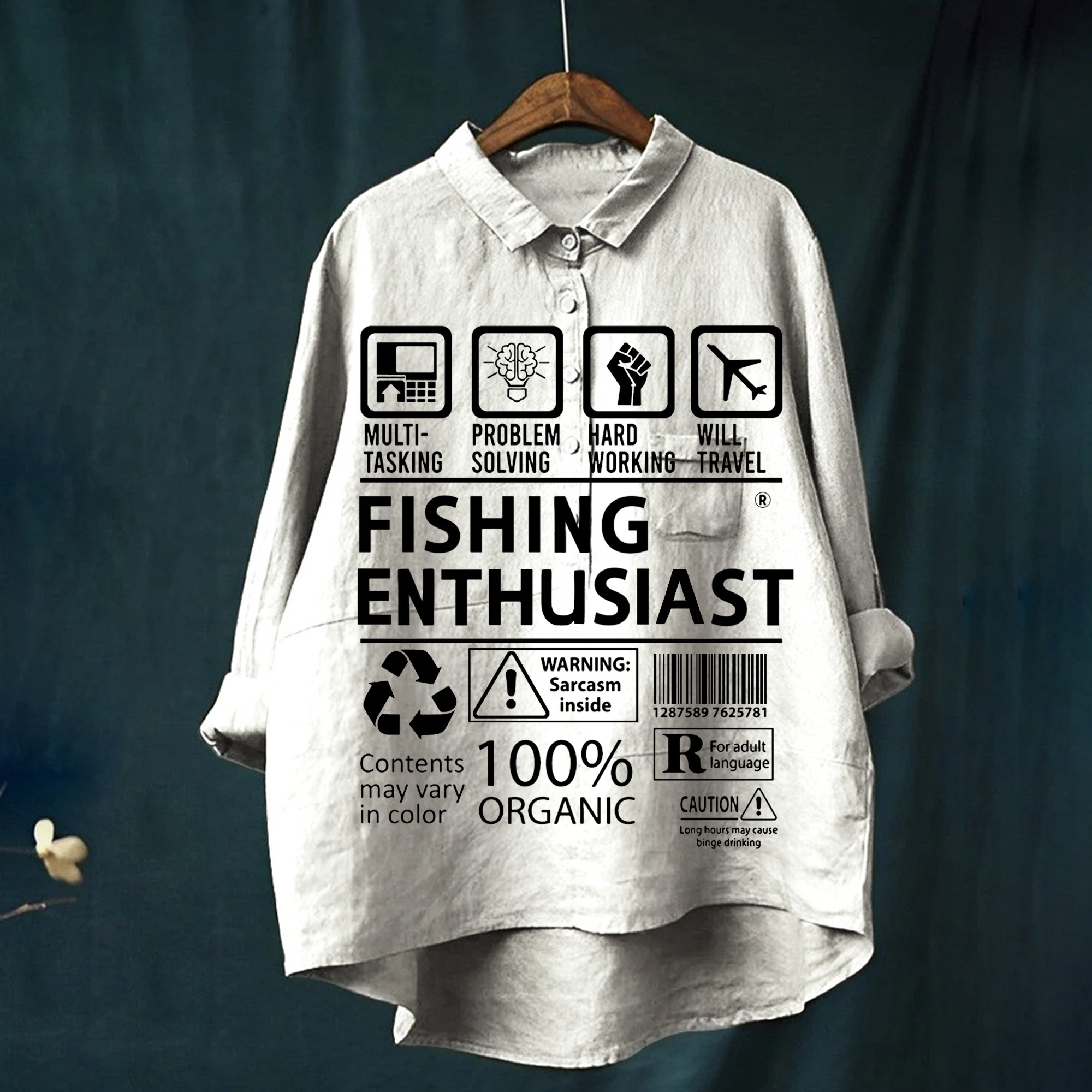 Women's Fishing Enthusiast Printed Casual Shirt