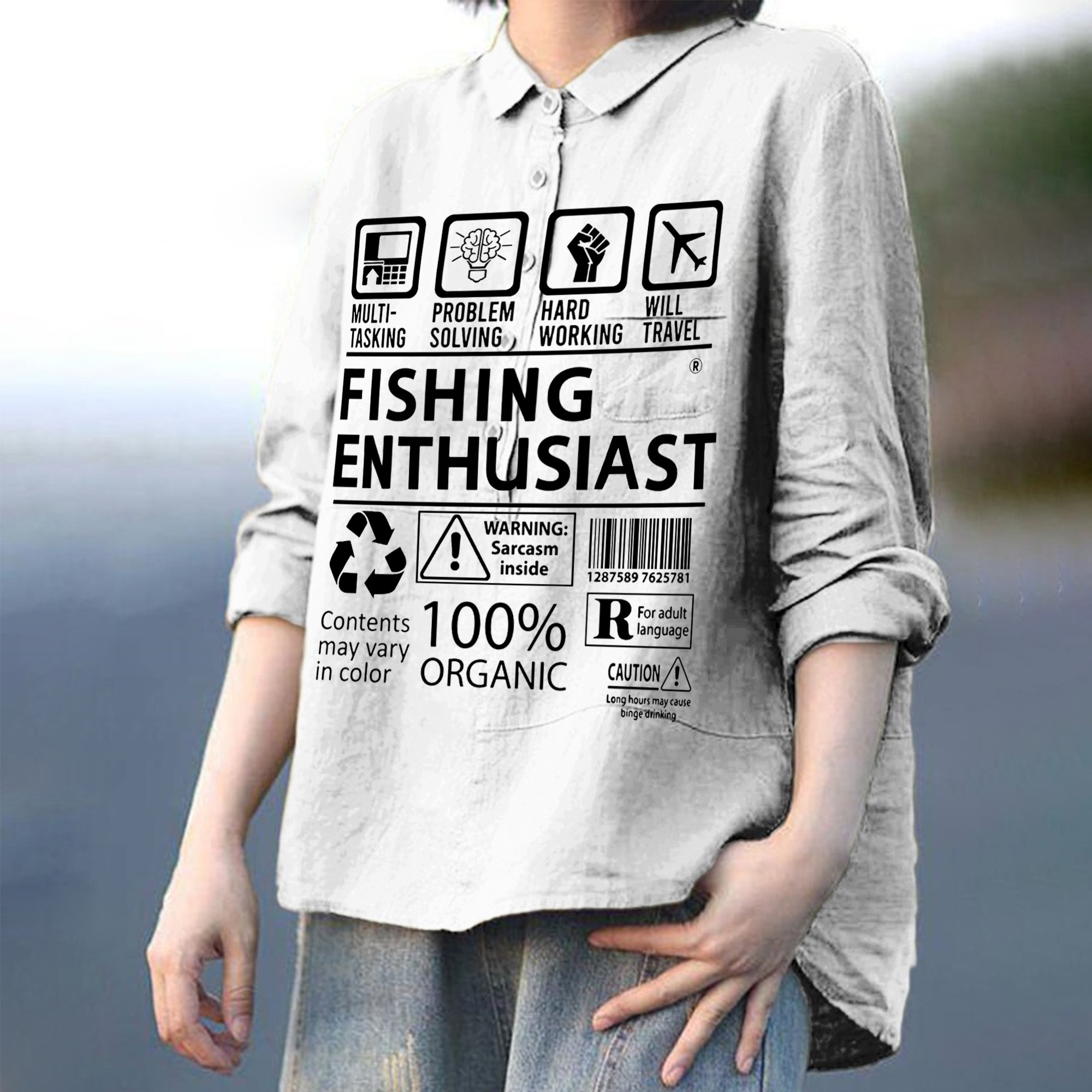 Women's Fishing Enthusiast Printed Casual Shirt