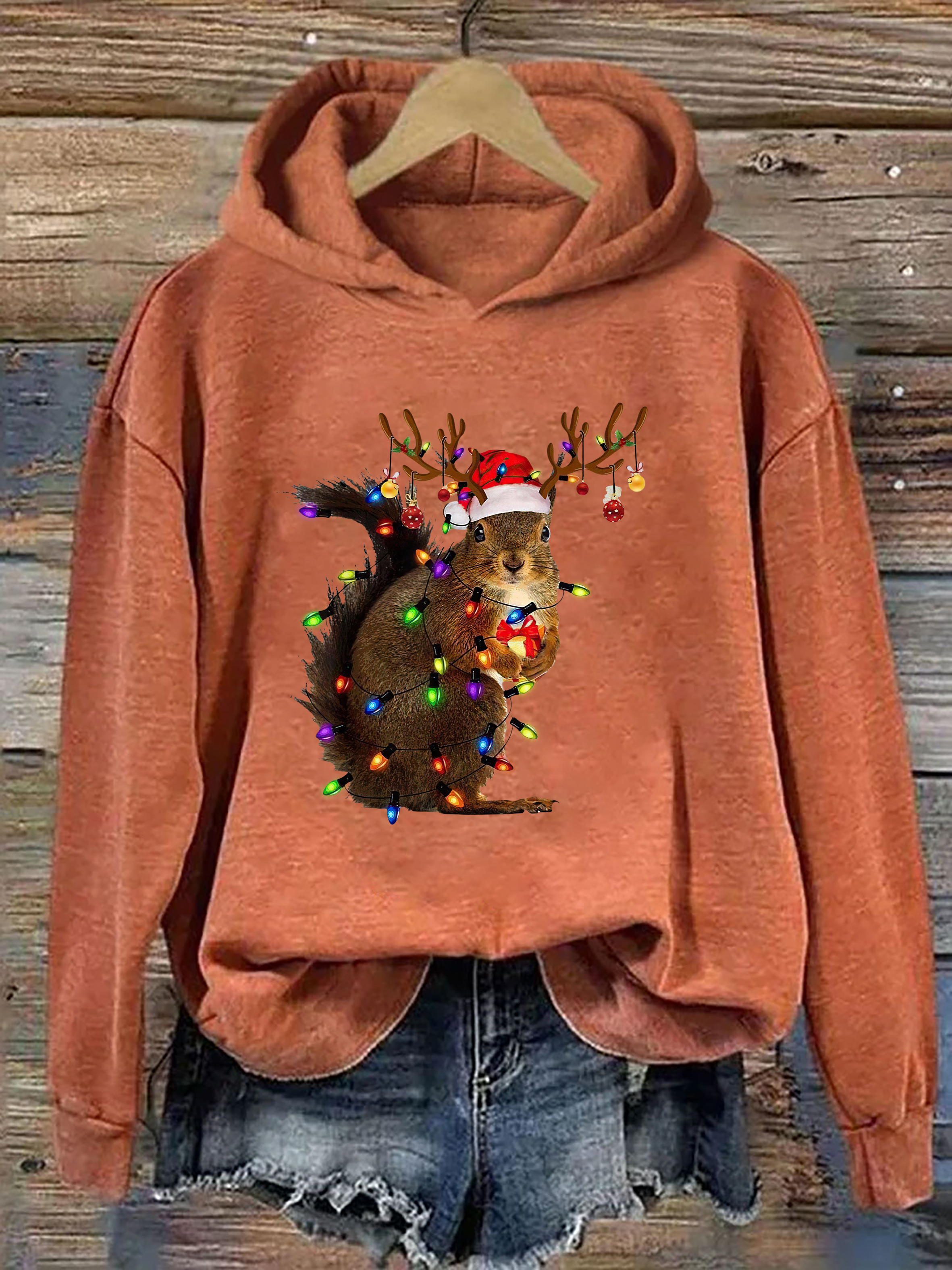 Squirrel Christmas Lights Hoodie