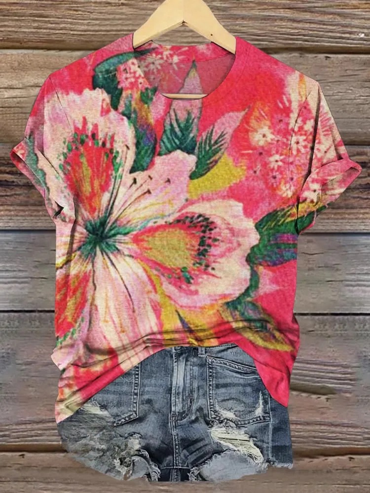 Women's Retro Floral Print Casual Top
