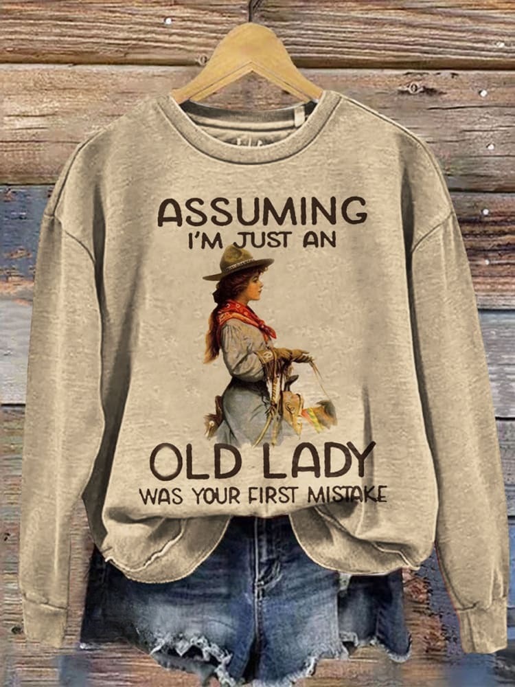 Cowgirl Print Casual Short Sleeve Top