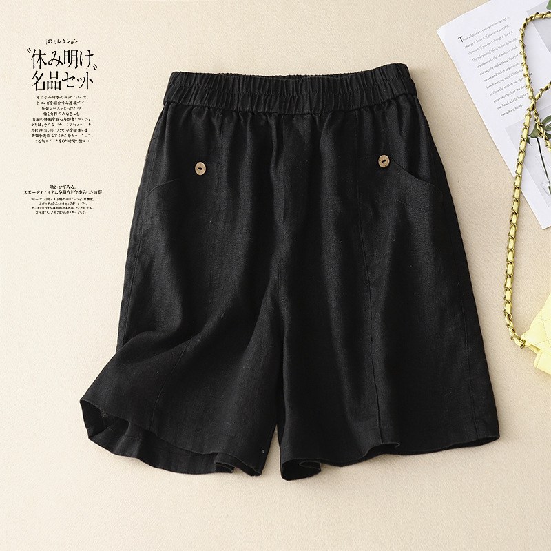 Women's Summer Shorts Elastic Waist A-Line Wide Leg Pants Loose Slimming Casual Shorts