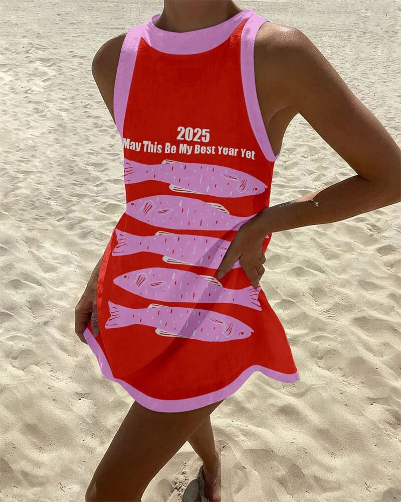 May This Be My Best year Yet Print Mini Dress